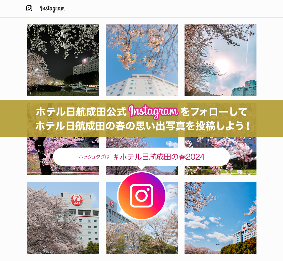 ホテル日航成田公式Instagramをフォローして、桜の写真を投稿しよう！