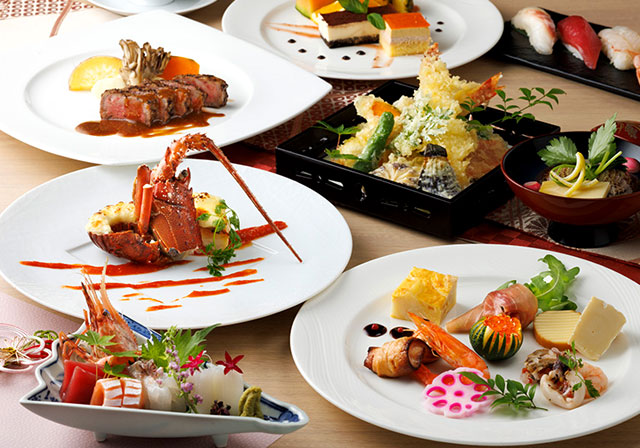 スカイバーサンセットラウンジの個室プランのお料理写真